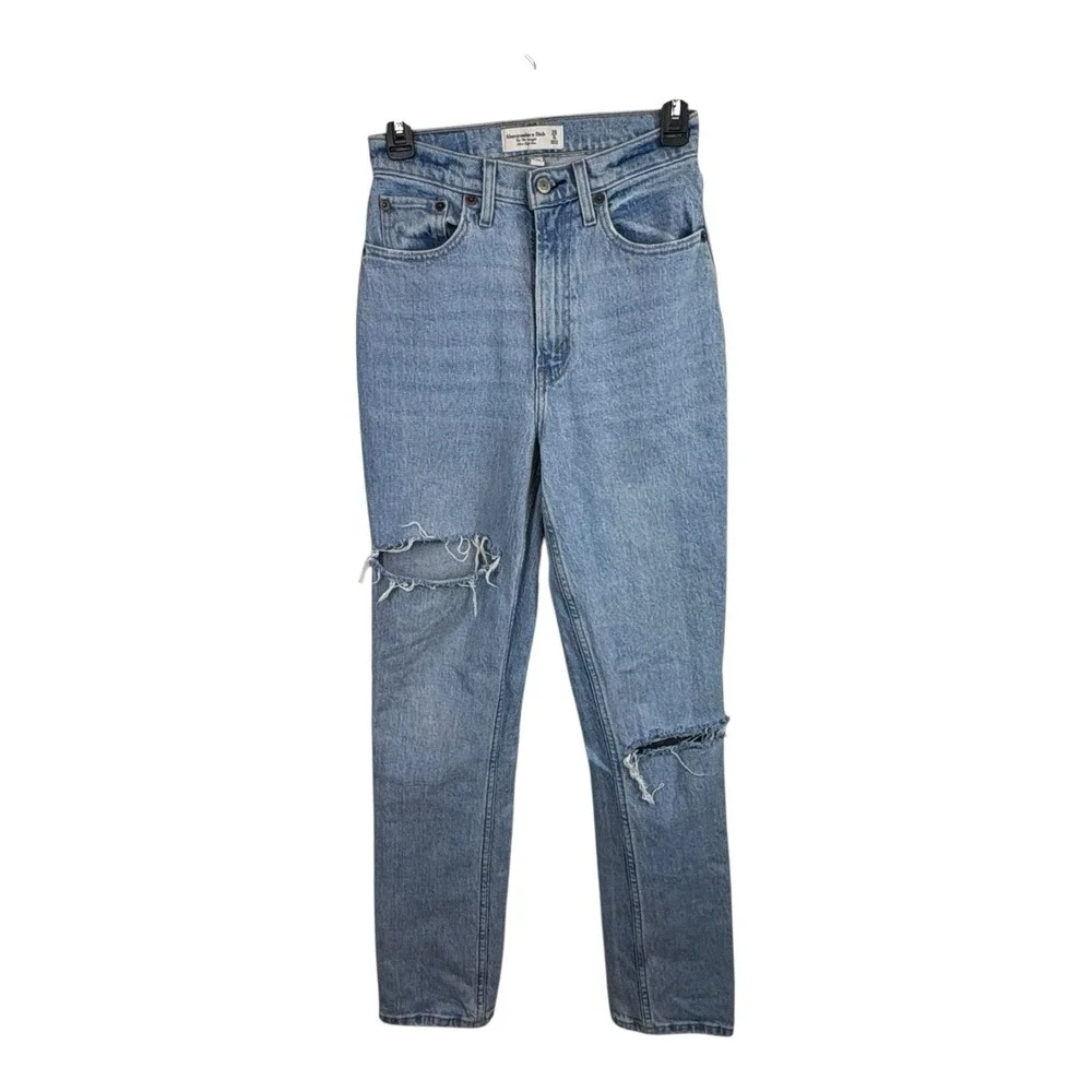 Abercrombie & Fitch The '90s Straight Ultra High Rise Jeans Womens Sz 25/ 0 Long